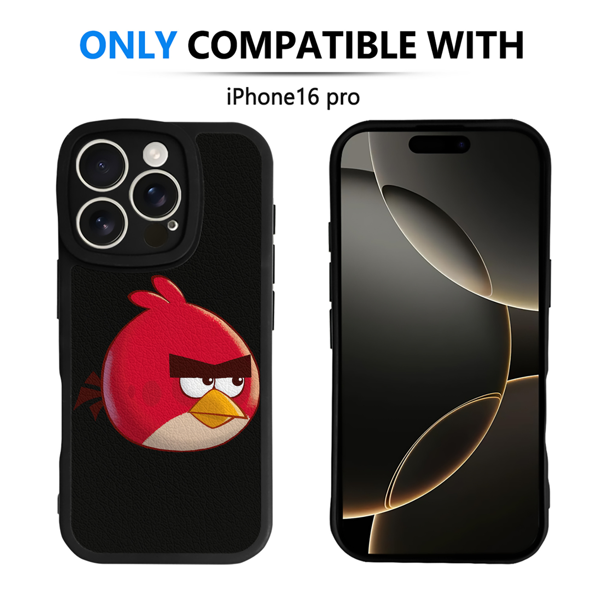 （画像用） Angry Birds アングリーバード 【iPhone 16シリーズ対応】シリコンスマホケース（レザー調） 材質：シリコン